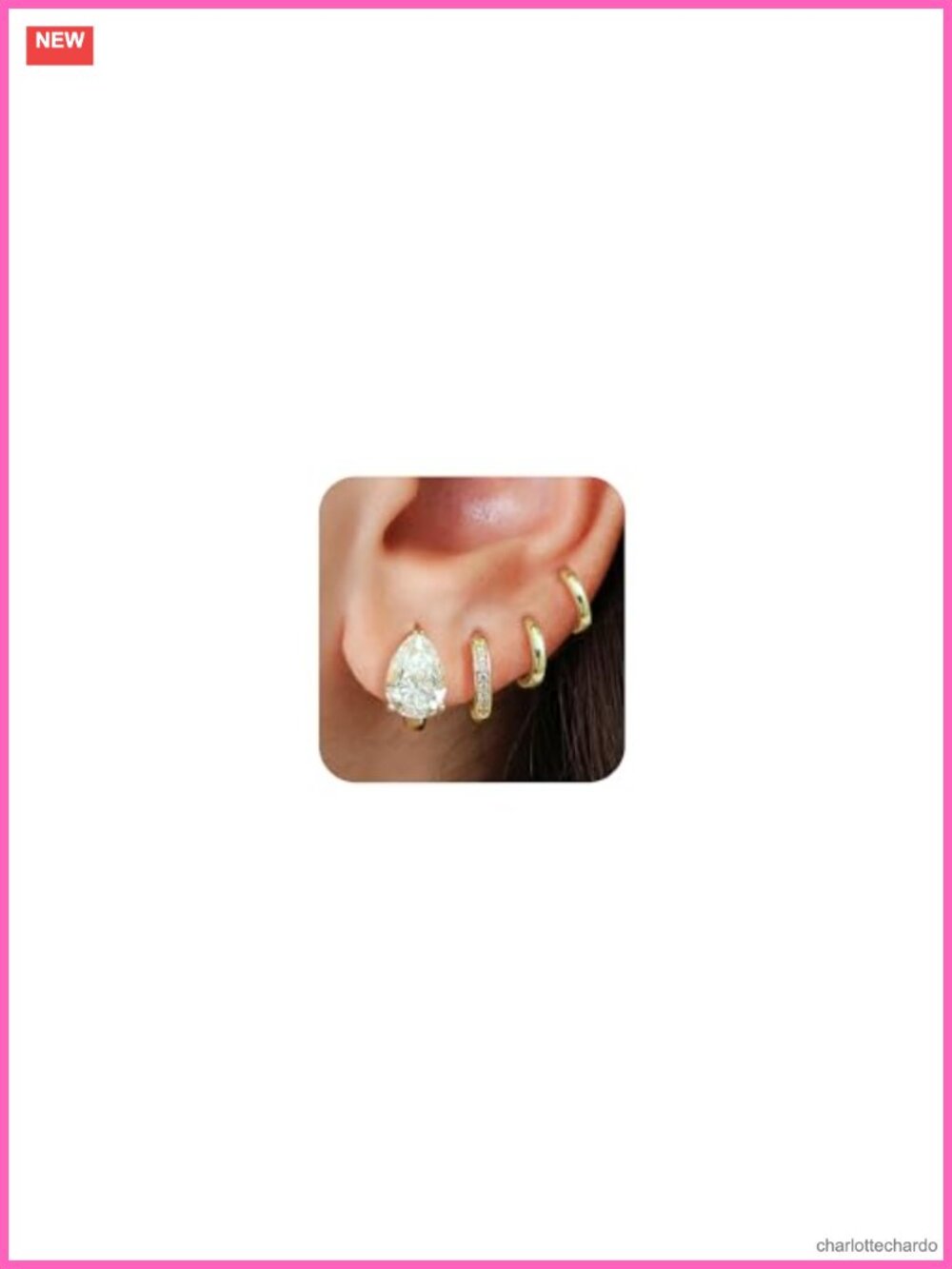 4 Pairs Hypoallergenic Gold Plated Hoop Earrings Set for Women, Surgical Steel,